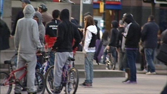 Youths gathered in Manchester
