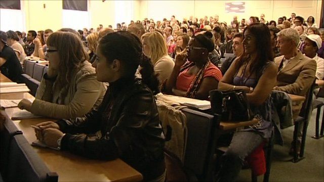 Students in a lecture at university