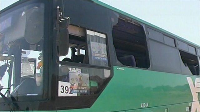 Israeli tourist bus hit by gunmen