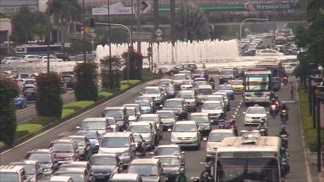 Heavy traffic in Jakarta