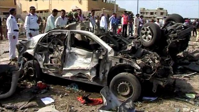 Blast site in Karachi