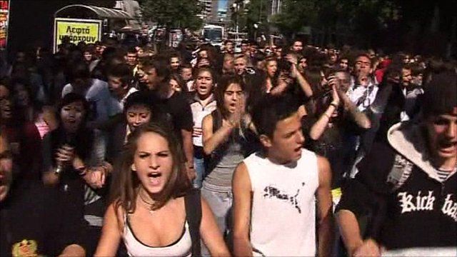 Greek students protest