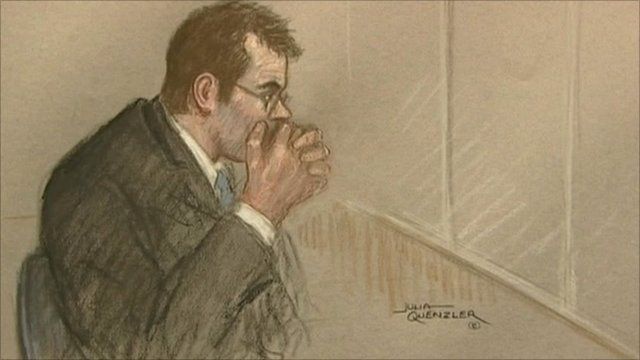 Court drawing of Vincent Tabak
