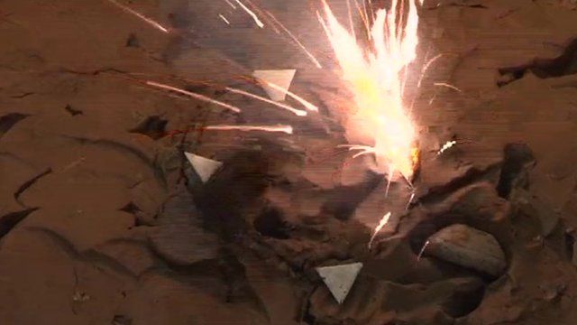 Triangles filled with gun powder during tejo game
