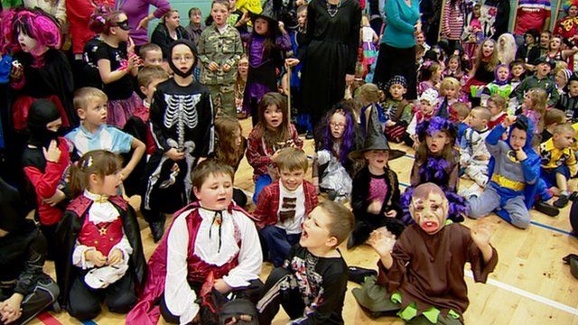 Children in fancy dress for Halloween
