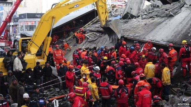 Rescue workers in Van