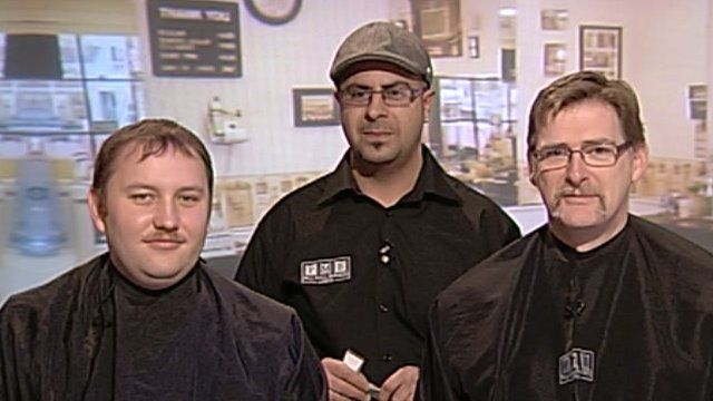 MPs Ian Murray and Mike Crockhart with barber