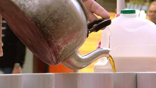 Pouring cups of tea