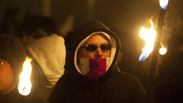 Far right protesters