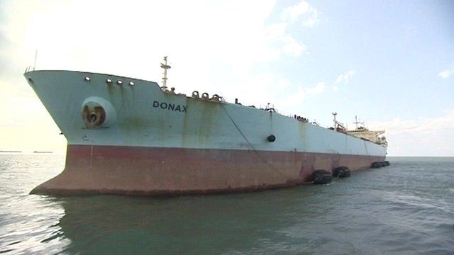 Oil tanker anchored off Southwold