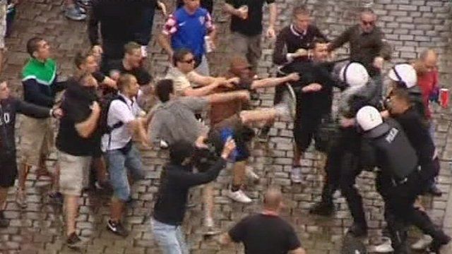 Croatian fans clash with police