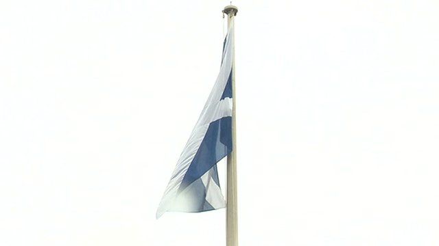 Scottish Saltire above Downing Street