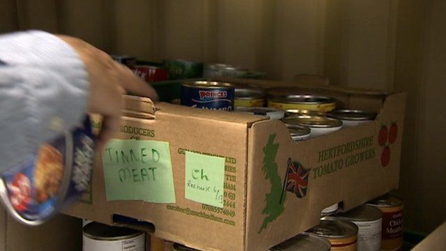 Food for distribution from Cromer food bank