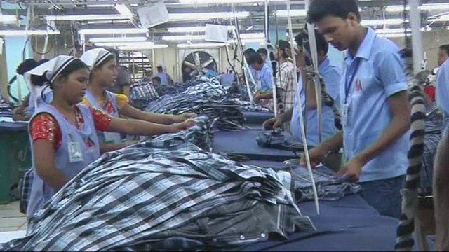 Bangladeshi workers making clothes