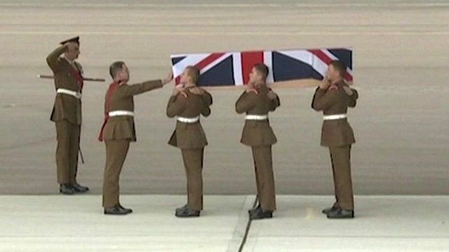 Repatriation of dead soldier