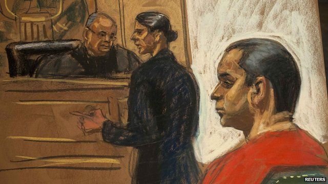 Gilberto Valle, 28, is seen in this courtroom sketch with his attorney Julia Gatto