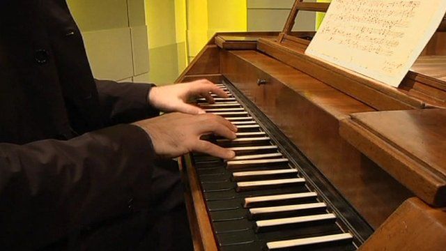 Musician playing Mozart's piano