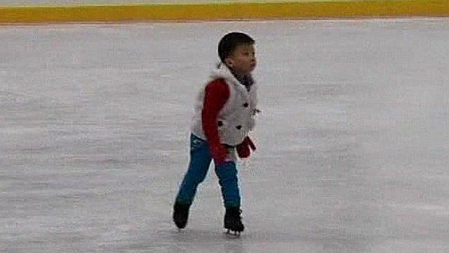 A boy skating