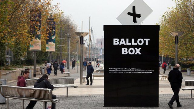 Mock ballot box in Bristol