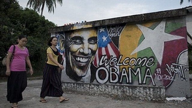 Wall mural painting in Burma