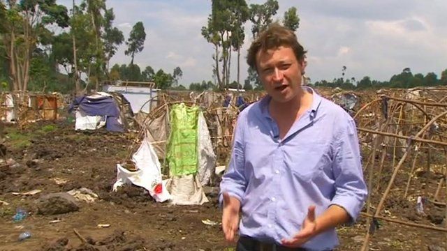 Gabriel Gatehouse at an abandoned refugee camp in DR Congo