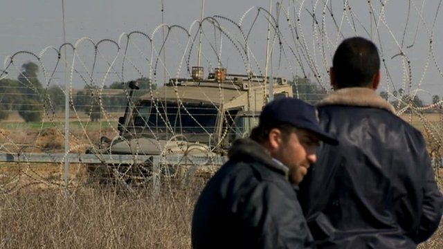 Hamas police at border between Israel and Gaza