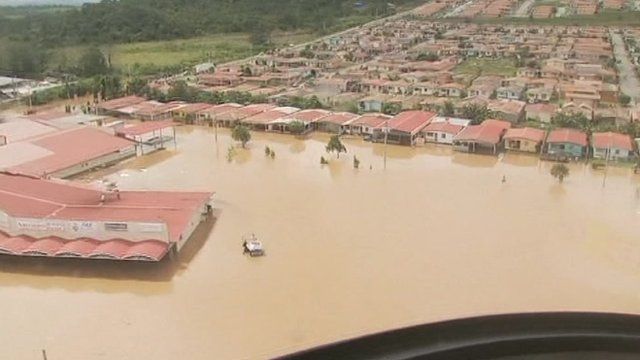 Flooded houses