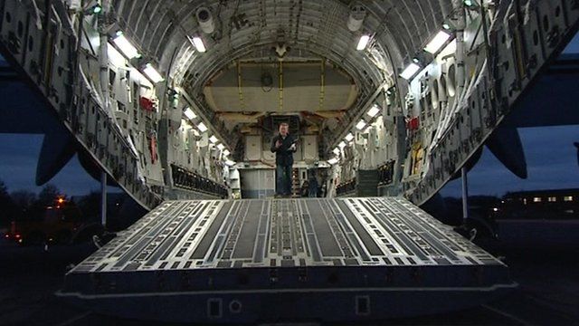 Inside C-17 jet