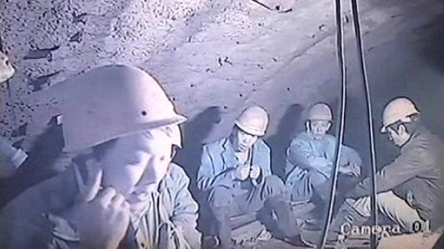 CCTV image of trapped workers