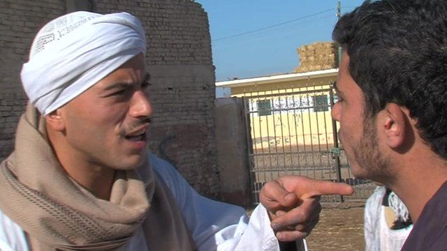Egyptian pointing a finger