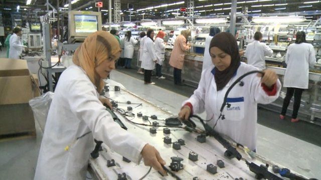 Electrical factory workers in Tunisia