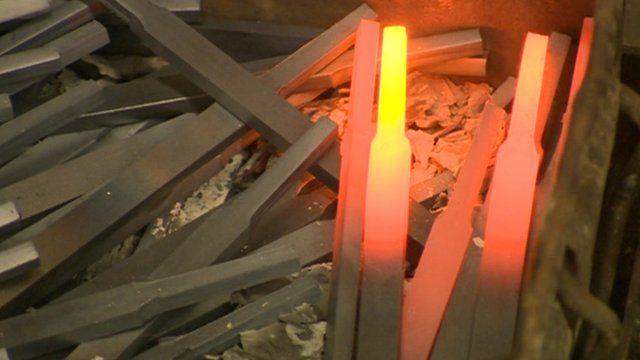 Glowing stainless steel bars