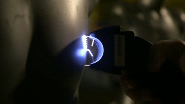 Stun gun used on dummy