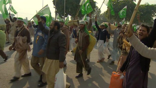 Supporters of Tahirul Qadri