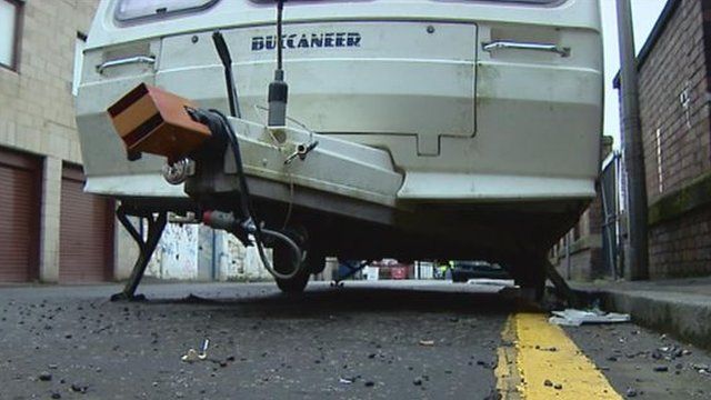 abandoned caravan