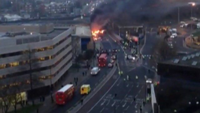 Scene of the helicopter crash