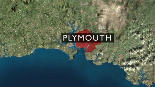 Map showing Plymouth