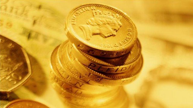 Pile of pound coins