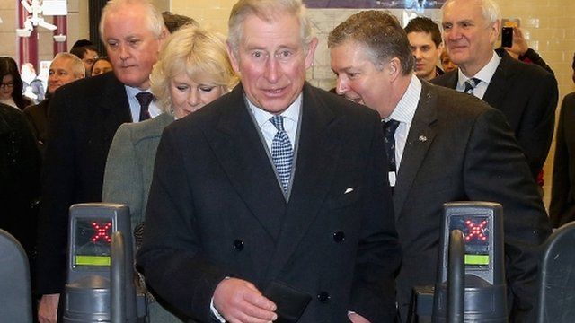 Prince Charles at London Underground barrier