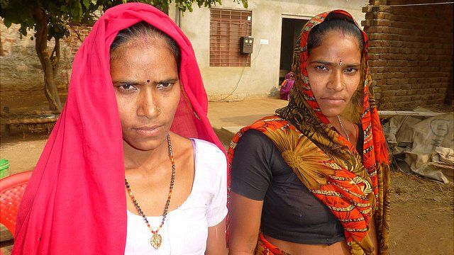 Sunita (left) and her twin sister who have both been rushed into having hysterectomy operations
