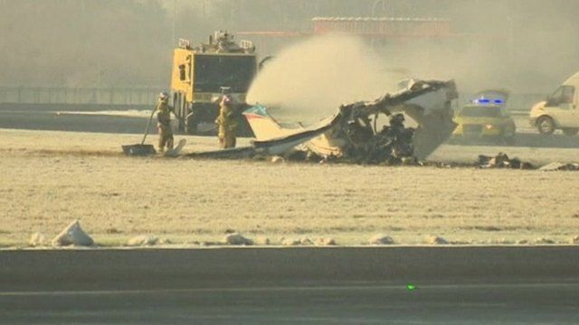 Plane wreckage at Charleroi airport