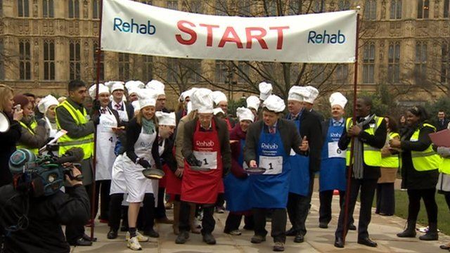 Start of pancake race