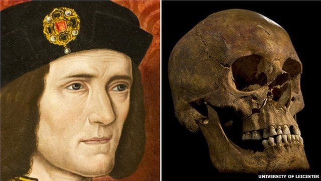 Richard III portrait compared to Greyfriars skull