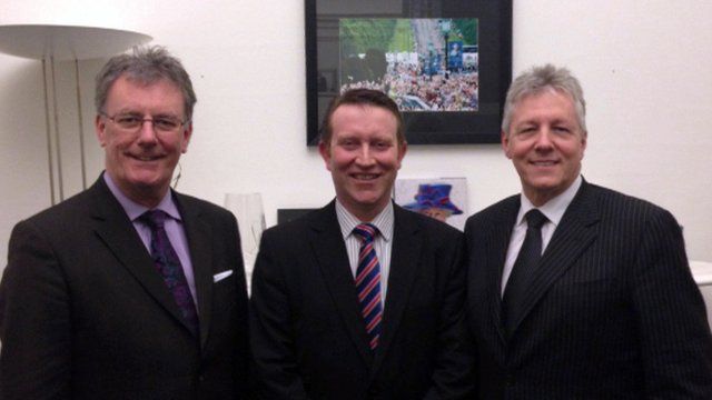 Mike Nesbitt, Nigel Lutton and Peter Robinson