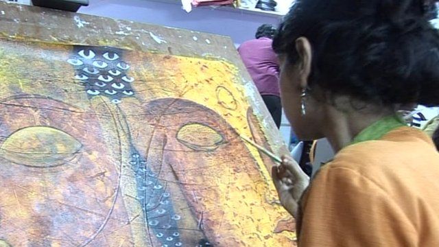Woman painting