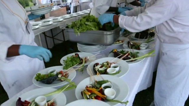 Chef preparing vegetables