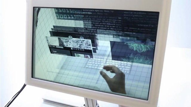 Video showing the SpaceTop 3D technology