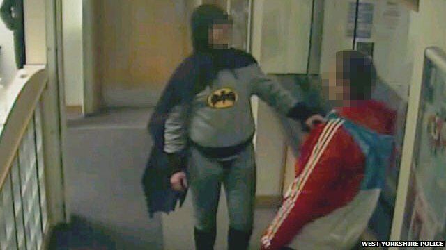 Batman at police station