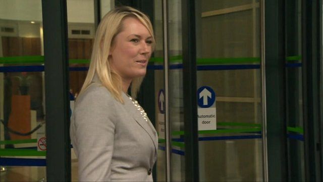 Stella English arriving at court