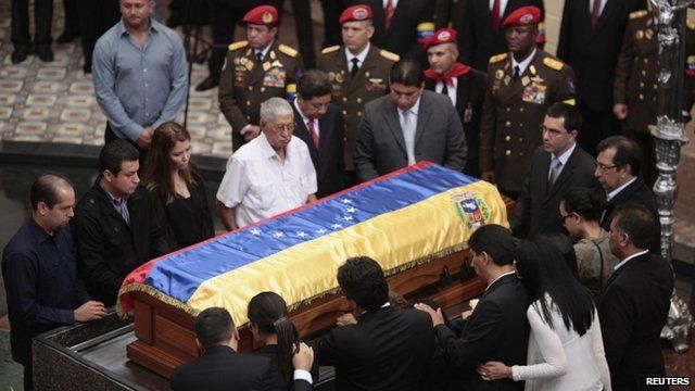 Coffin of Hugo Chavez